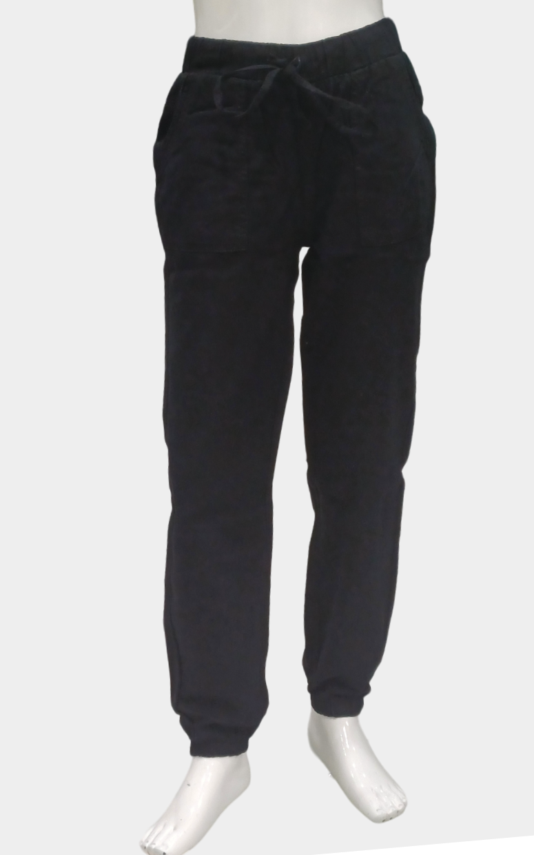 Girls Black Elastic Waist Joggers Pant