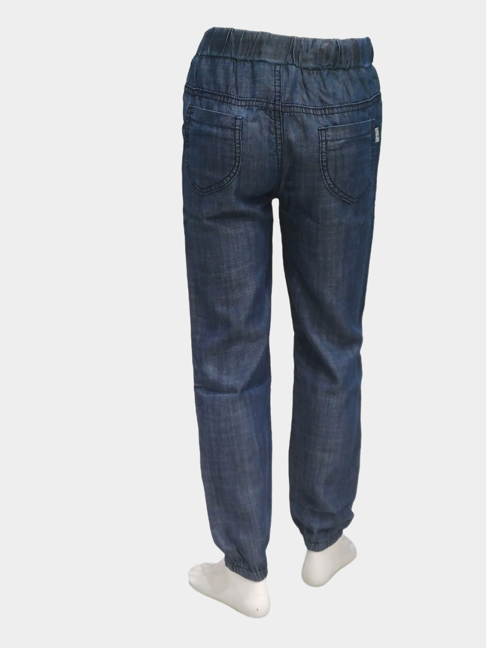 Girls Denim Wash Elastic Waist Joggers Pant