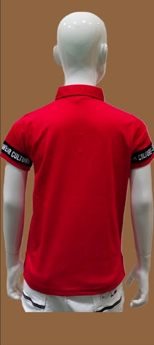 Boys Red Half sleeve Casual  T-Shirt