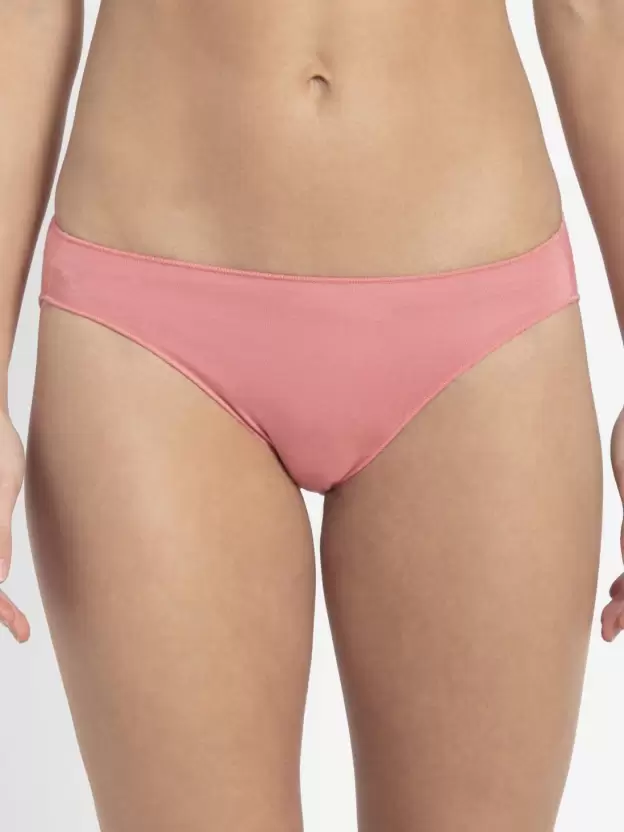 Women's Medium Coverage Low Waist Micro Modal Concealed Waistband Bikini Peach Blossom