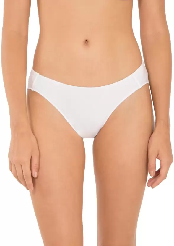 Women's Medium Coverage Low Waist Micro Modal Concealed Waistband Bikini White