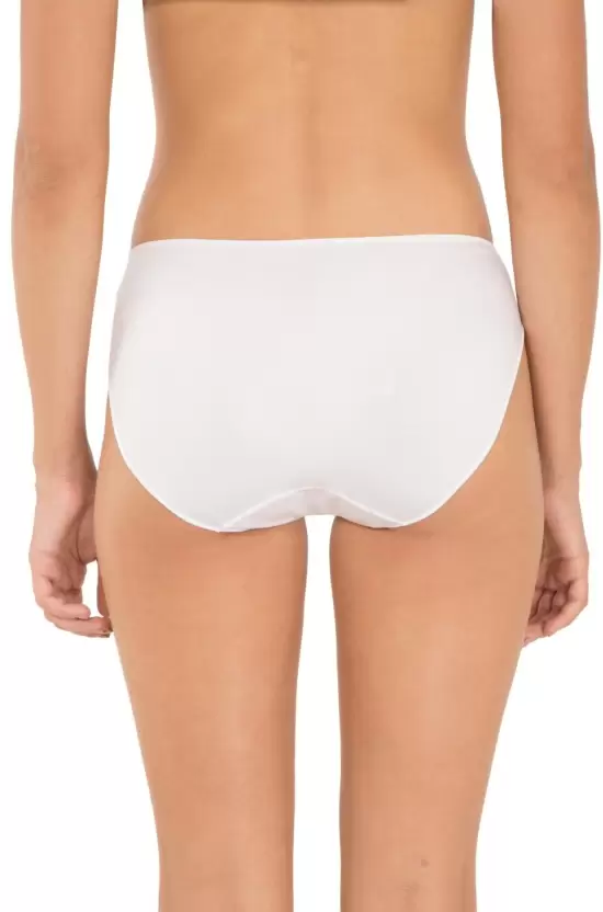 Women's Medium Coverage Low Waist Micro Modal Concealed Waistband Bikini White