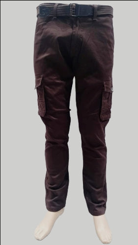Mens Coffee Six Pocket Casual Cargo Pant