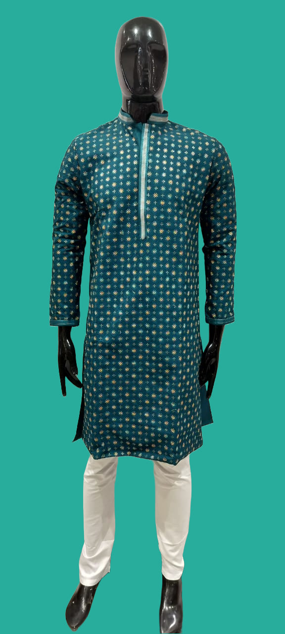 Mens Stylish Designer Rama Kurta Pajama