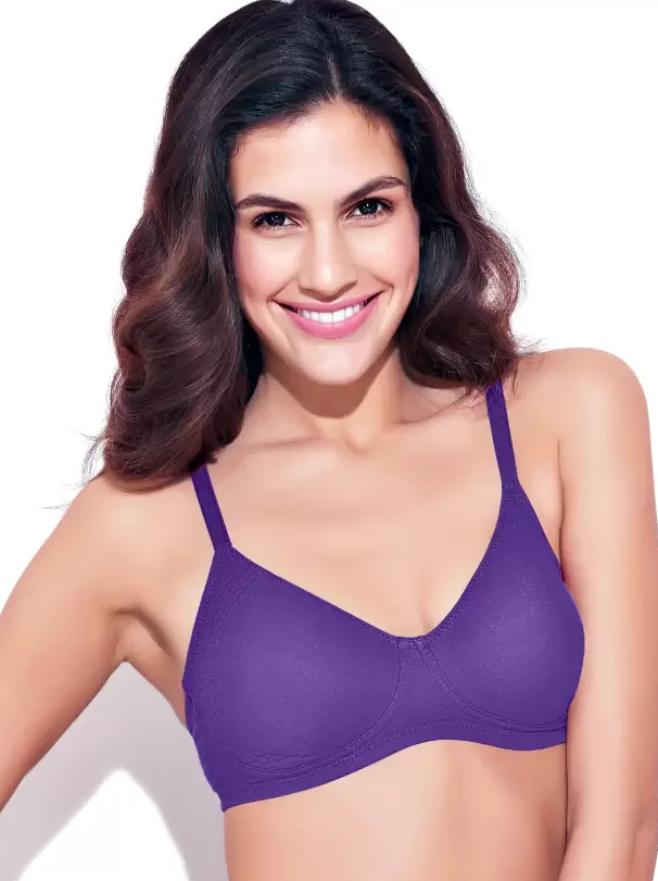 Enamor Womens Side Support Shaper Cotton Everyday Bra A042 Violet