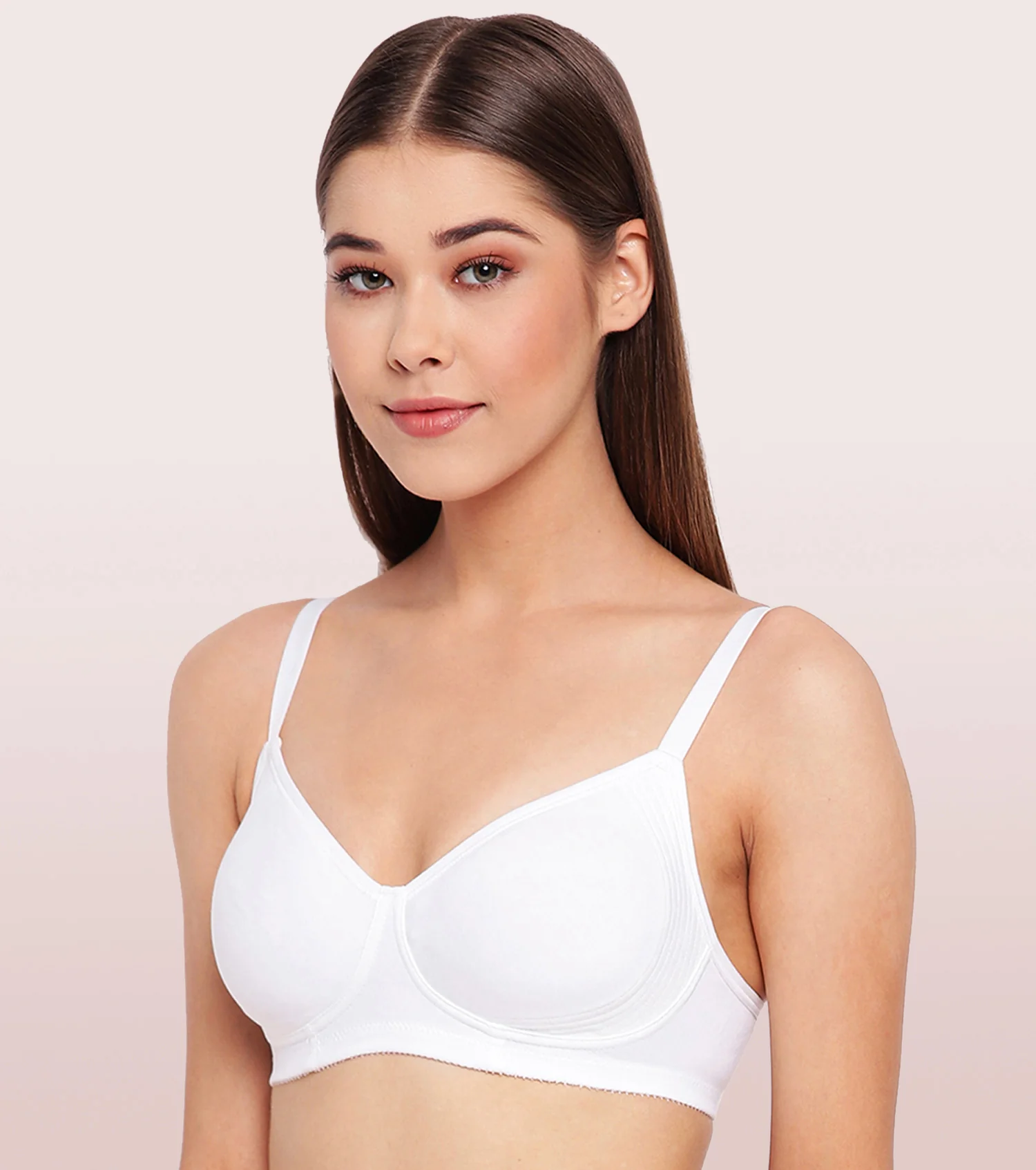 Enamor Womens Side Support Shaper Cotton Everyday Bra A042 White