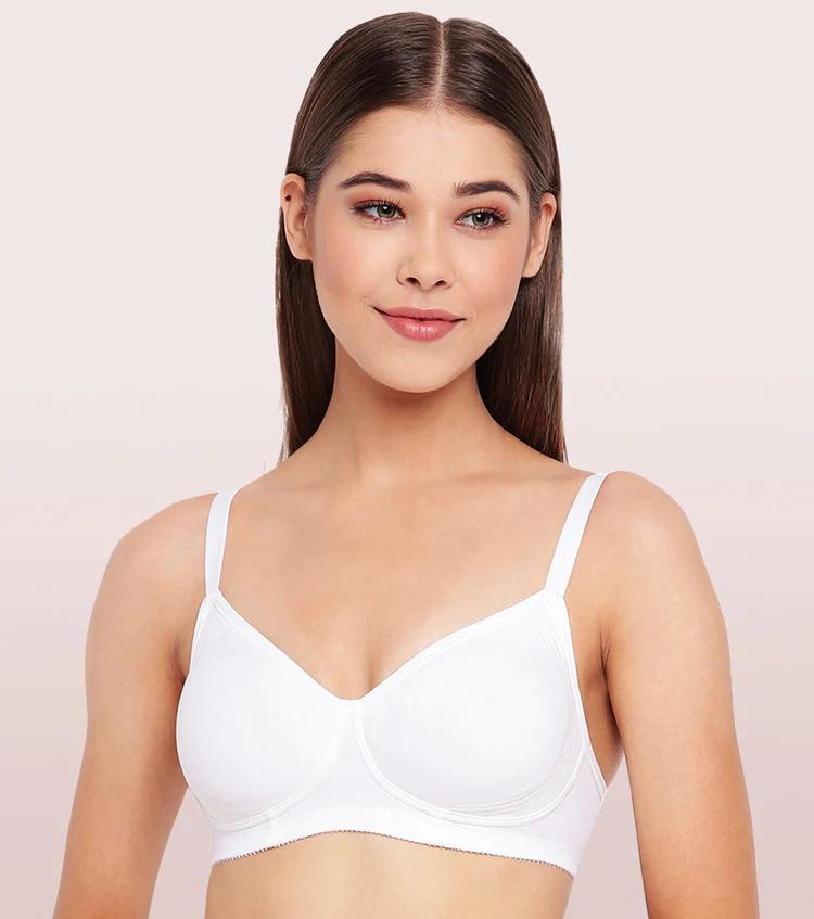 Enamor Womens Side Support Shaper Cotton Everyday Bra A042 White