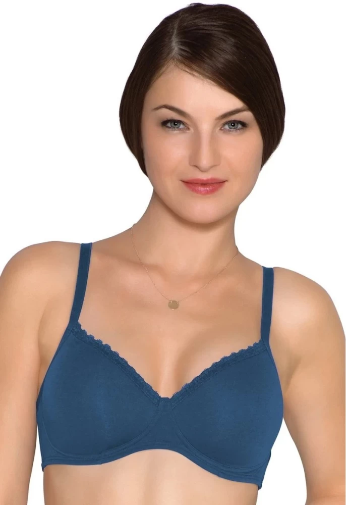 Amante Womens Cotton Casuals Padded Non-Wired T-Shirt Bra10202 Teal