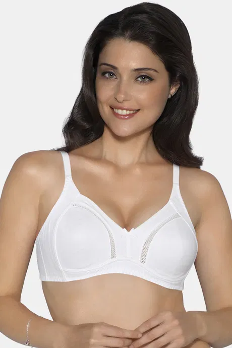 Amante Womens Non Padded Non-wired High Cover Bra BFOM20 White