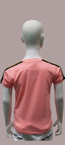 Boys Printed Peach Half sleeve Casual T-Shirt