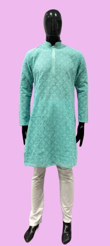 Mens Stylish Designer Green Kurta Pajama