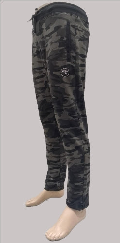 Mens Grey Army Print Cotton Hosiery Track pant