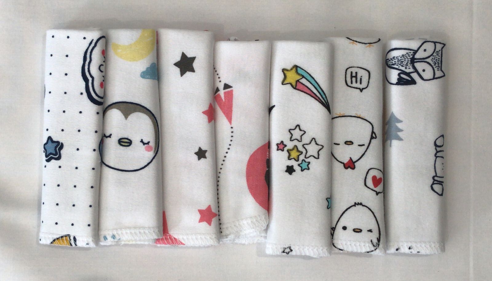 Pack of 7 Baby Hosiery Face Napkins