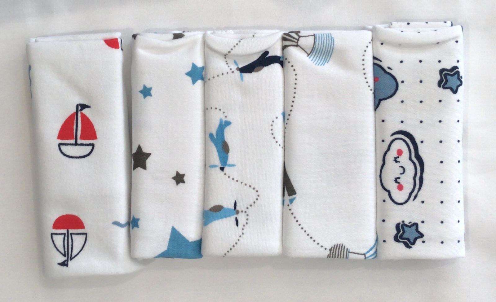 Pack of 5 Baby Hosiery Face Napkins