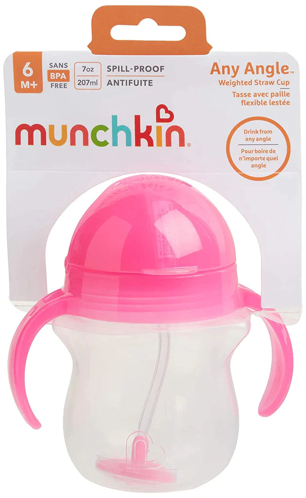 Munchkin Any Angle Weighted Straw Cup - Pink